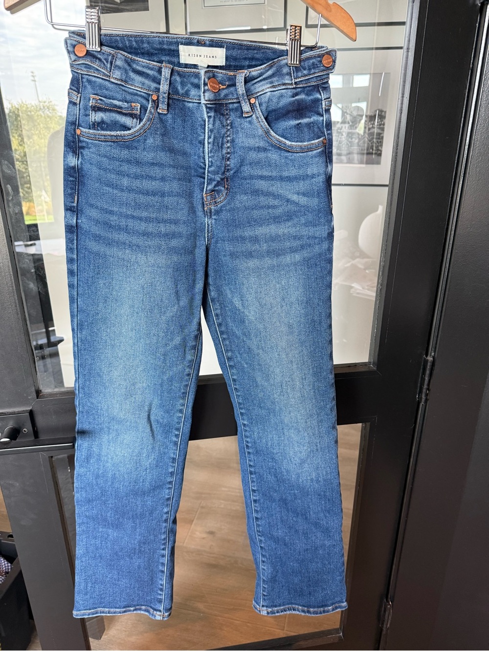 Risen Mid Wash Straight Men's Jeans - Blue